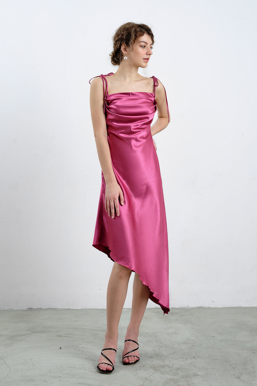 Alana Satin Midi Dress - Élan Studio LLC