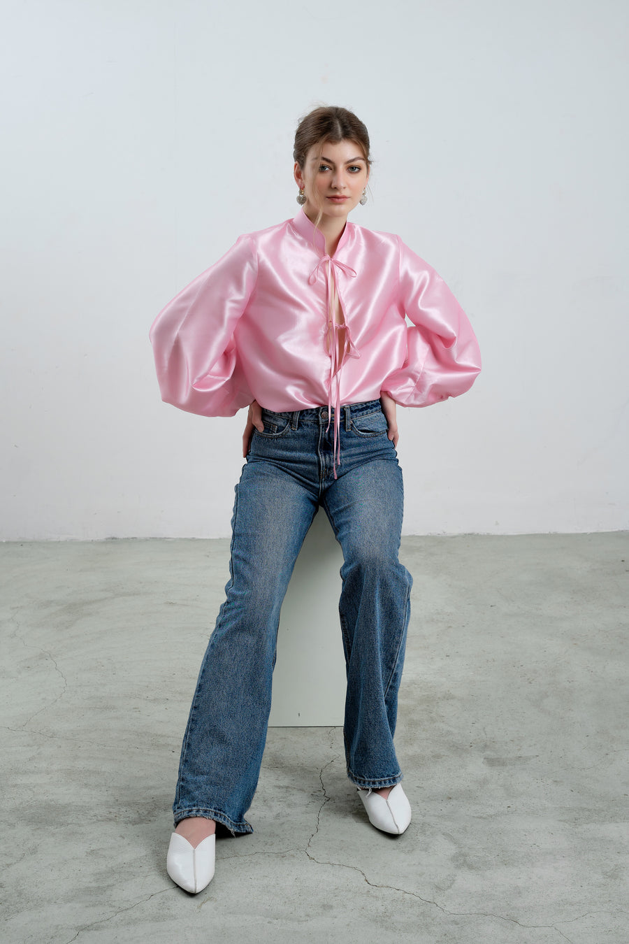 Pink Taffeta with Ribbon Details. - Élan Studio LLC