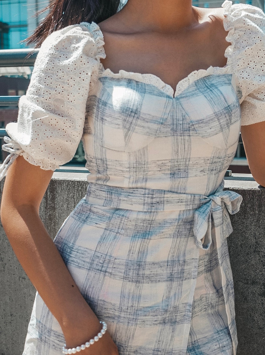 Baby Blue Mini Dress - Élan Studio LLC