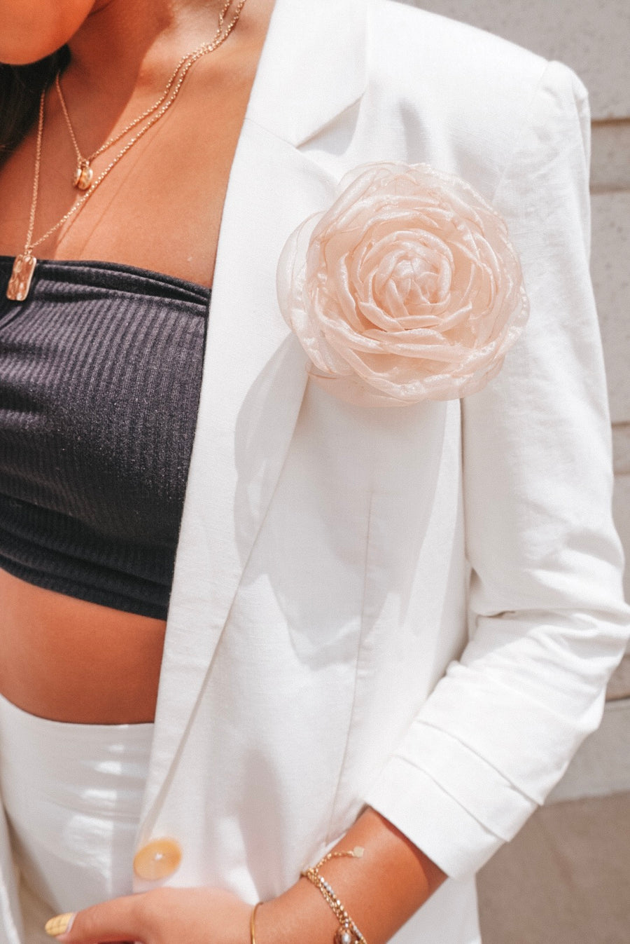 Sheer Blush Flower Pin - Élan Studio LLC