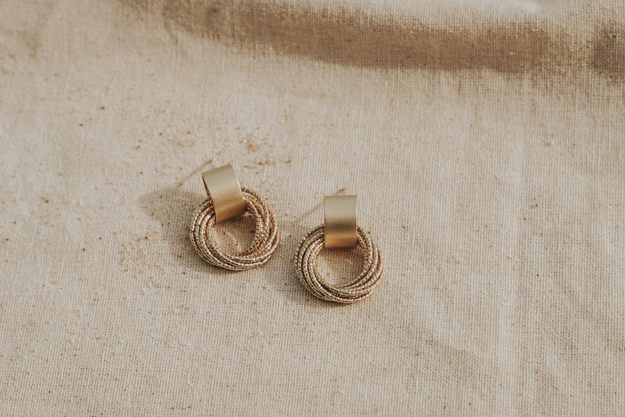 Gold Multi-Layer Metal Earrings