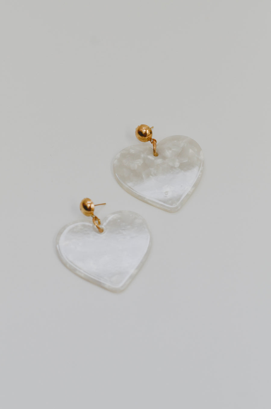 Acrylic Heart Statement Earrings