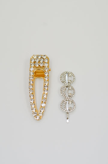 Full Crystal Diamond Hairpins (Pack of 2)