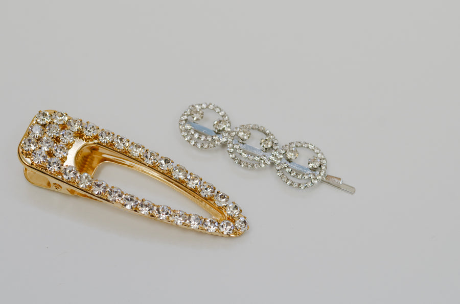 Full Crystal Diamond Hairpins (Pack of 2)