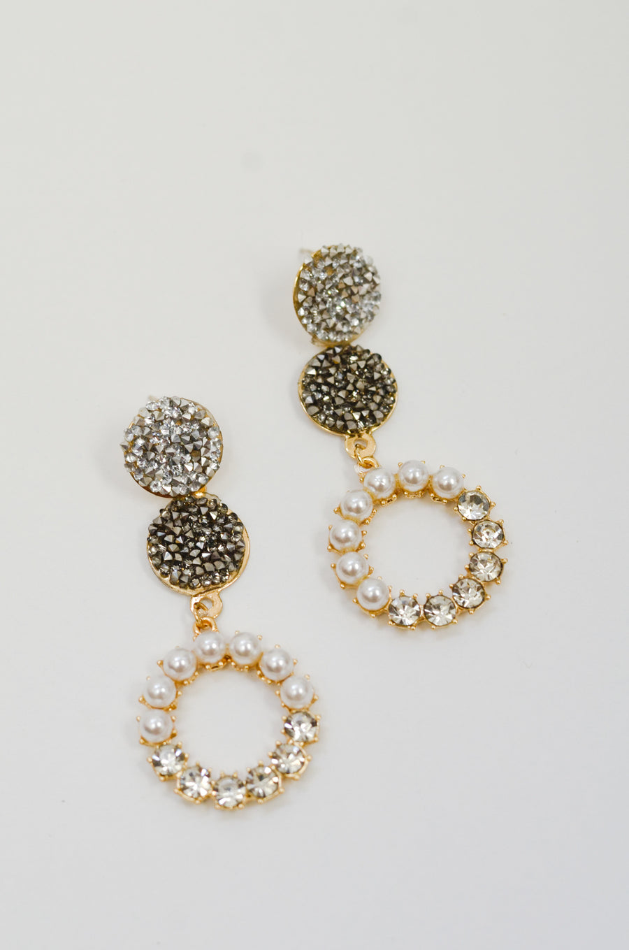 Statement Rhinestones Circle Earrings