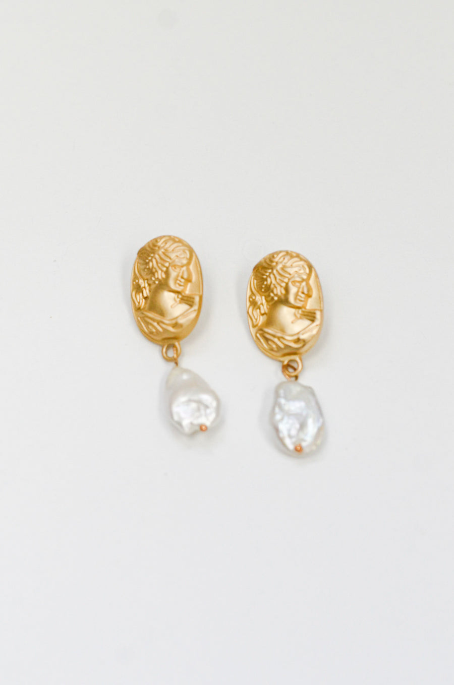 The Golden Portrait Sculpture Earrings