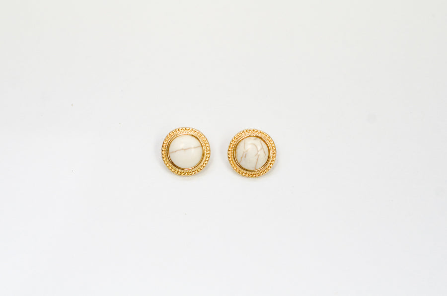 Gold Marble Earrings