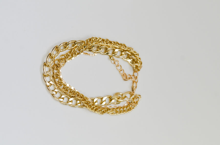 3 Layers Gold Thick Anklet