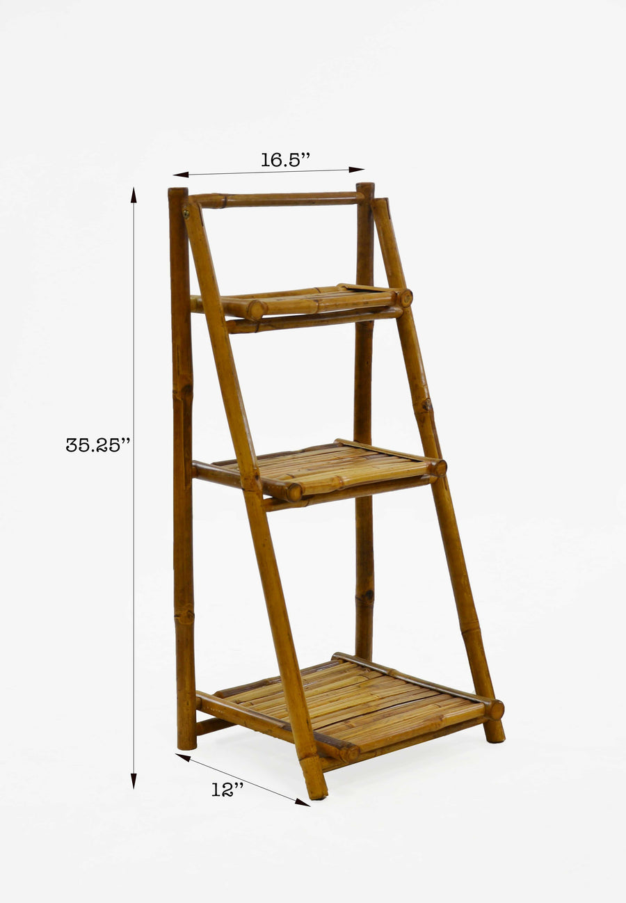 Noah Bamboo Three Levels Ladder Shelf