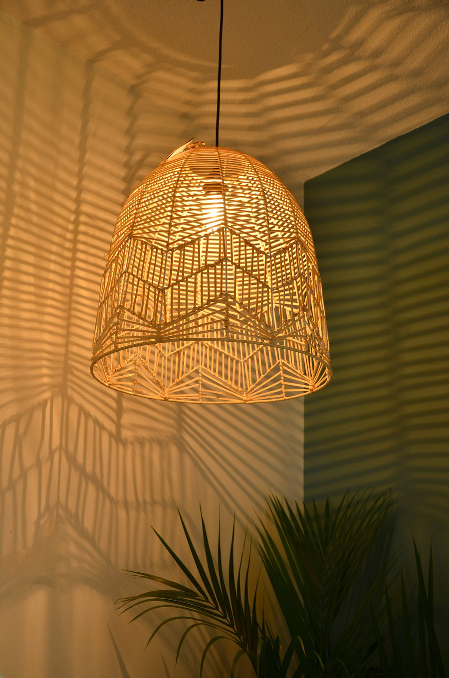 Casden Geometric Rattan Pendant Light