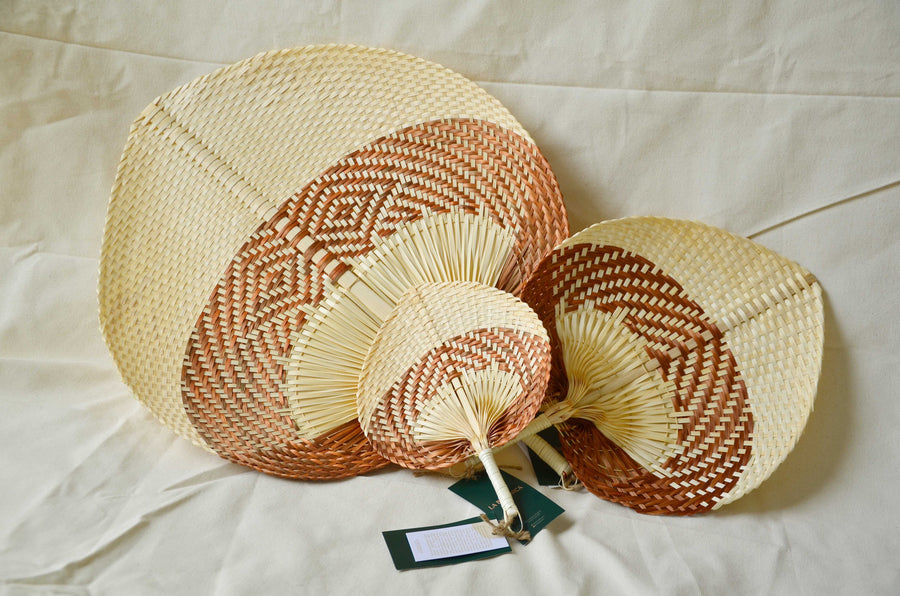 La Botanica Palm Leaf Brown Hand Fan