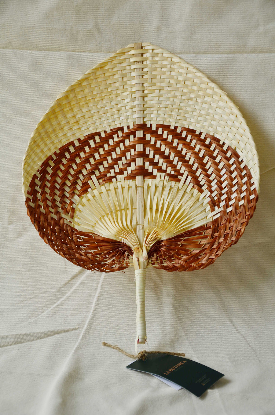 La Botanica Palm Leaf Brown Hand Fan