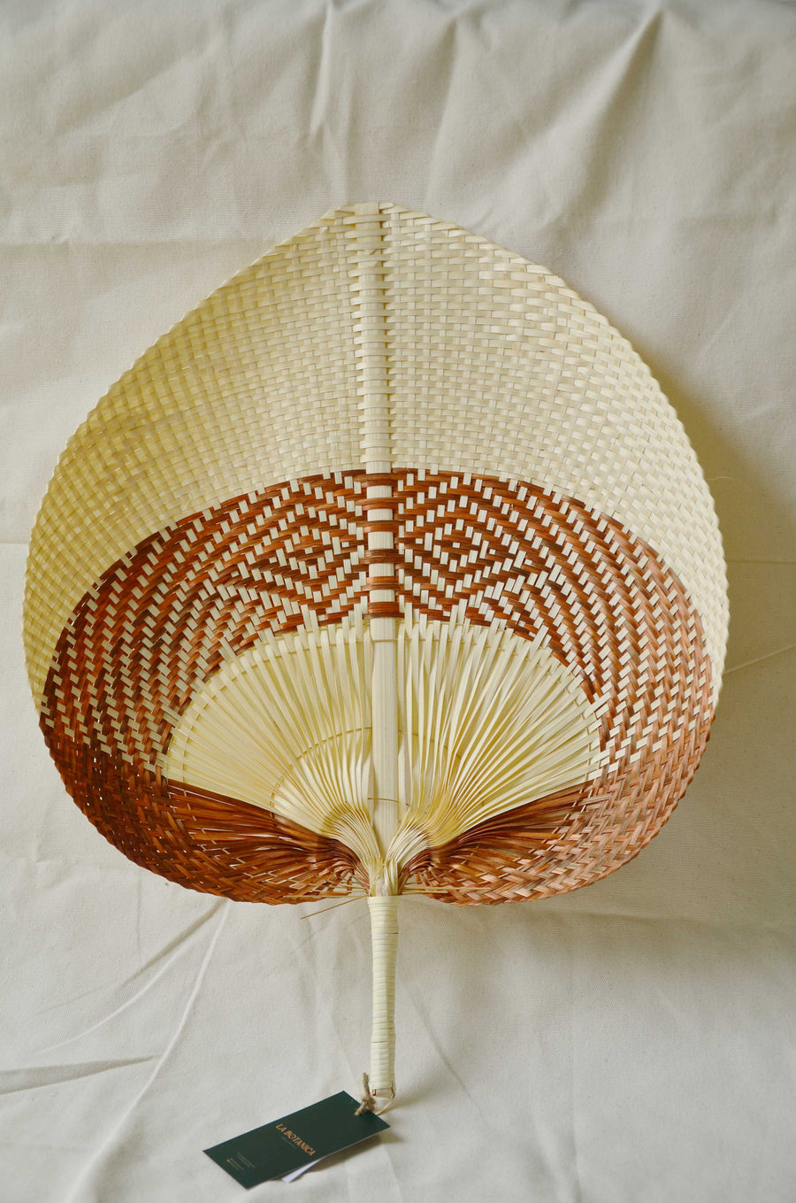 La Botanica Palm Leaf Brown Hand Fan