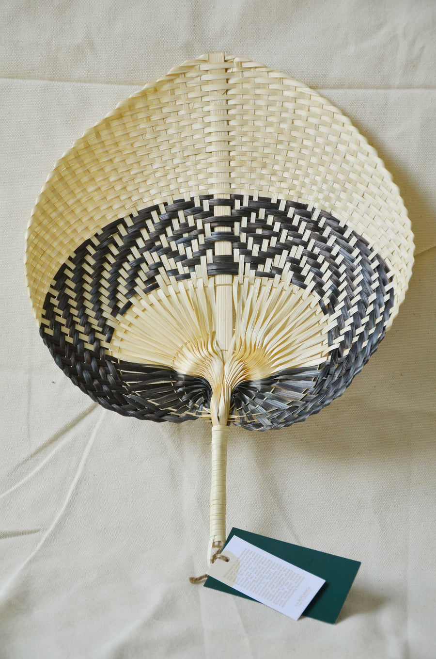 La Botanica Palm Leaf Black Hand Fan