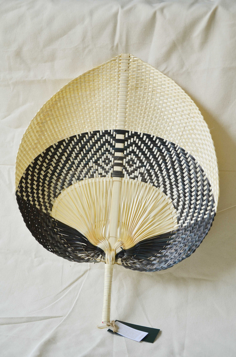 La Botanica Palm Leaf Black Hand Fan