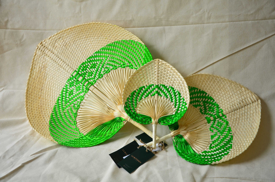 La Botanica Palm Leaf Green Hand Fan