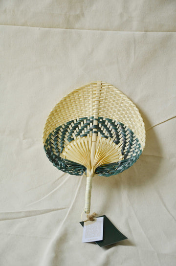 La Botanica Palm Leaf Dark Green Hand Fan