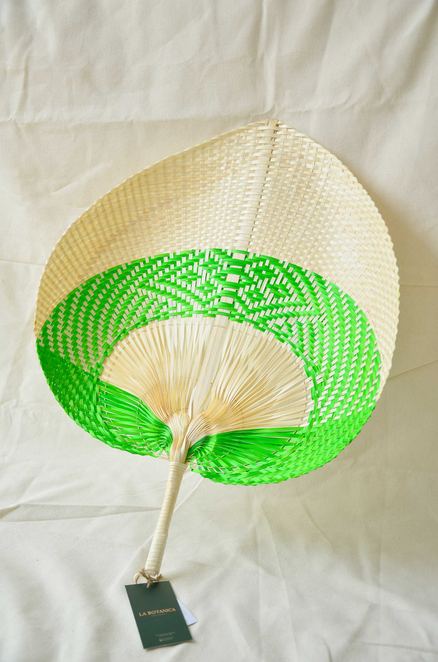 La Botanica Palm Leaf Green Hand Fan