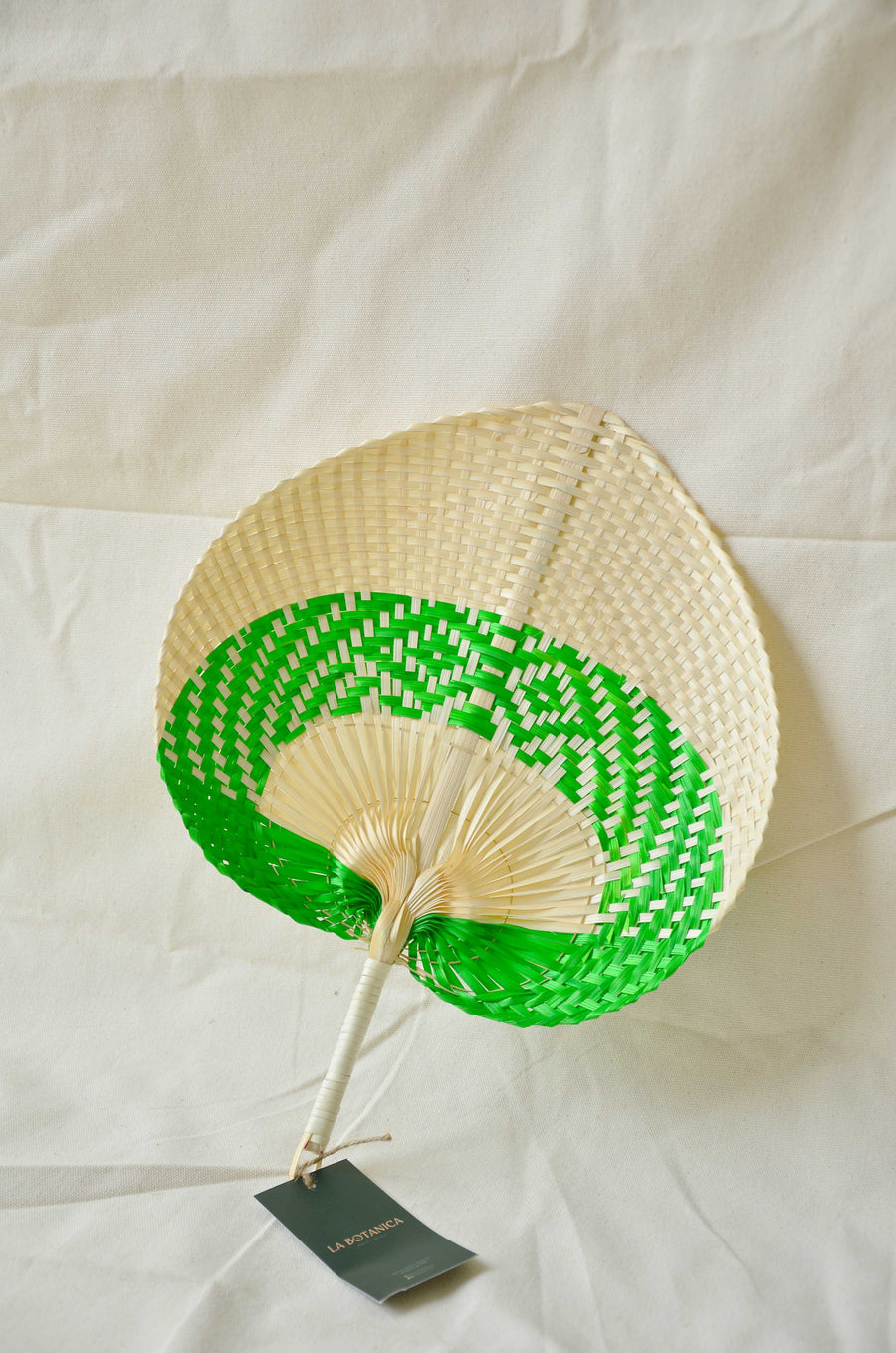 La Botanica Palm Leaf Green Hand Fan