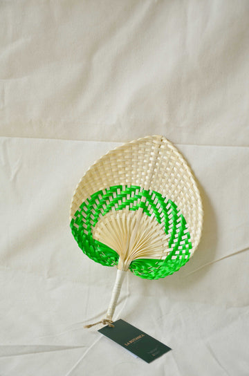 La Botanica Palm Leaf Green Hand Fan