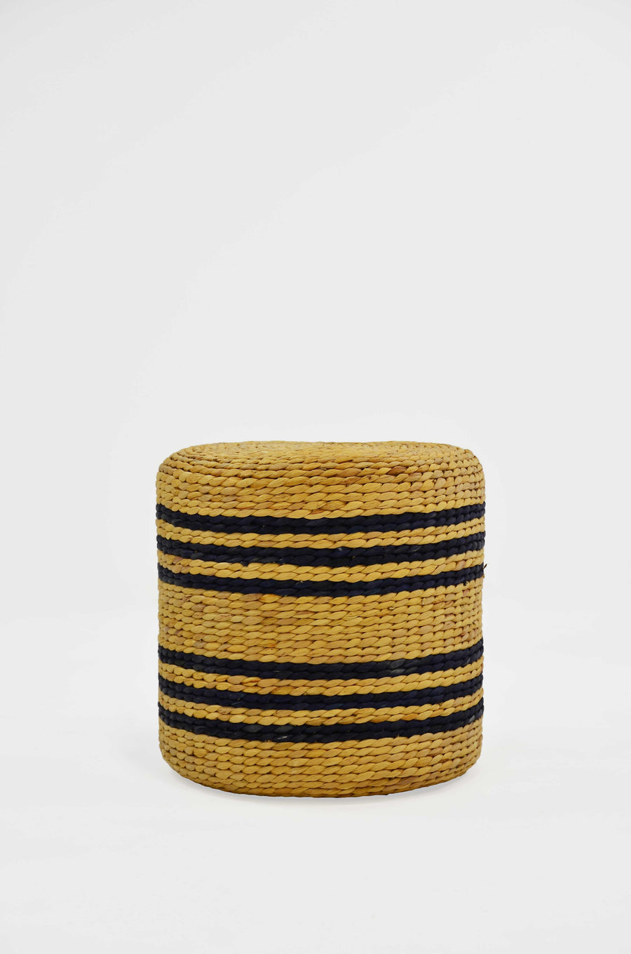 Black-Striped Handwoven Ottoman