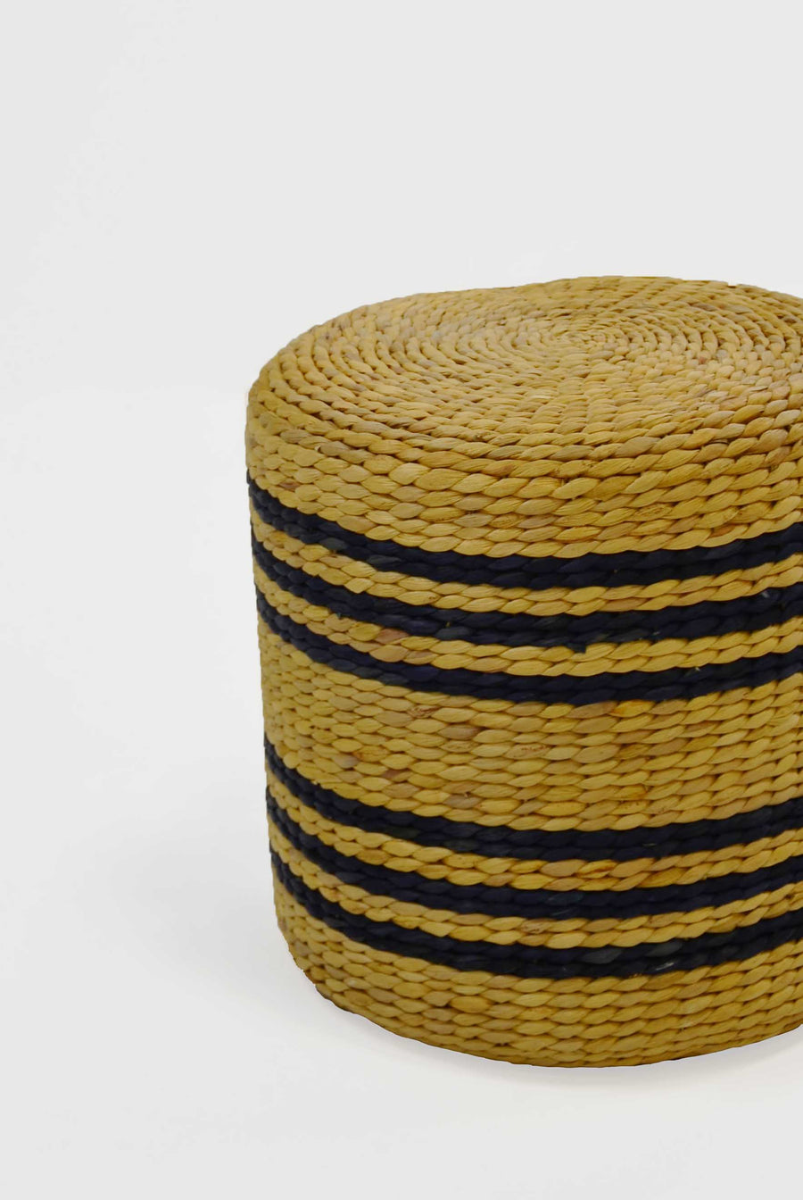 Black-Striped Handwoven Ottoman