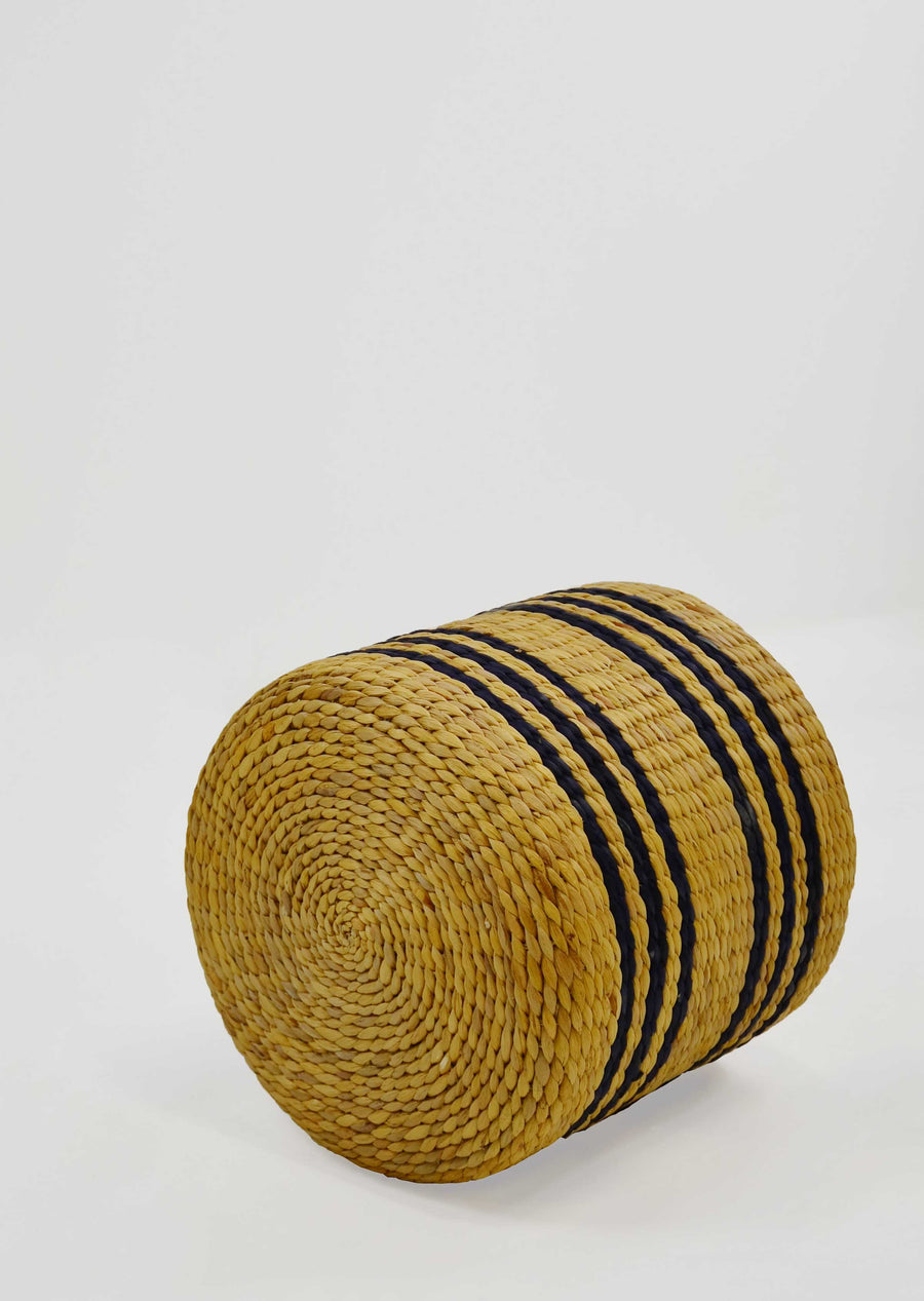 Black-Striped Handwoven Ottoman