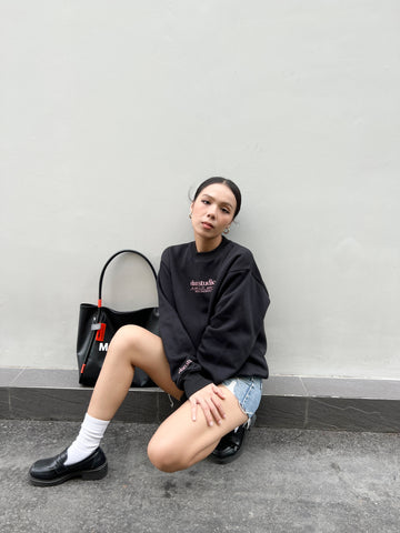 Élan Crewneck Black-Pink Sweatshirt