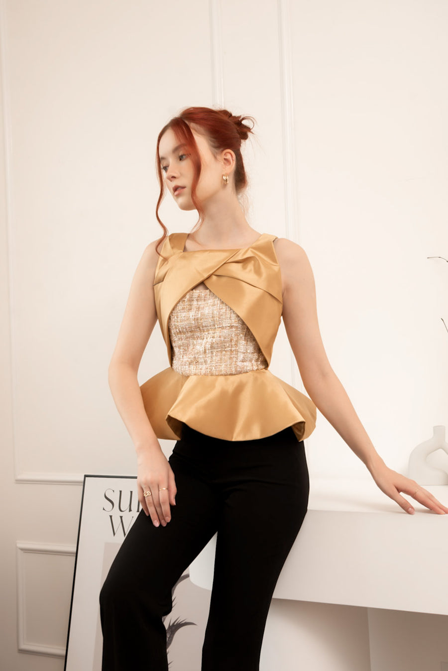 Carissa Taffeta Peplum Top