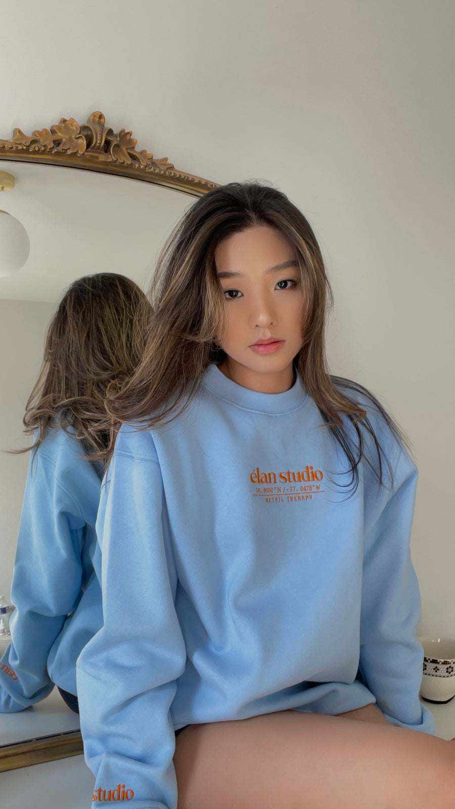 Élan Crewneck Blue-Orange Sweatshirt