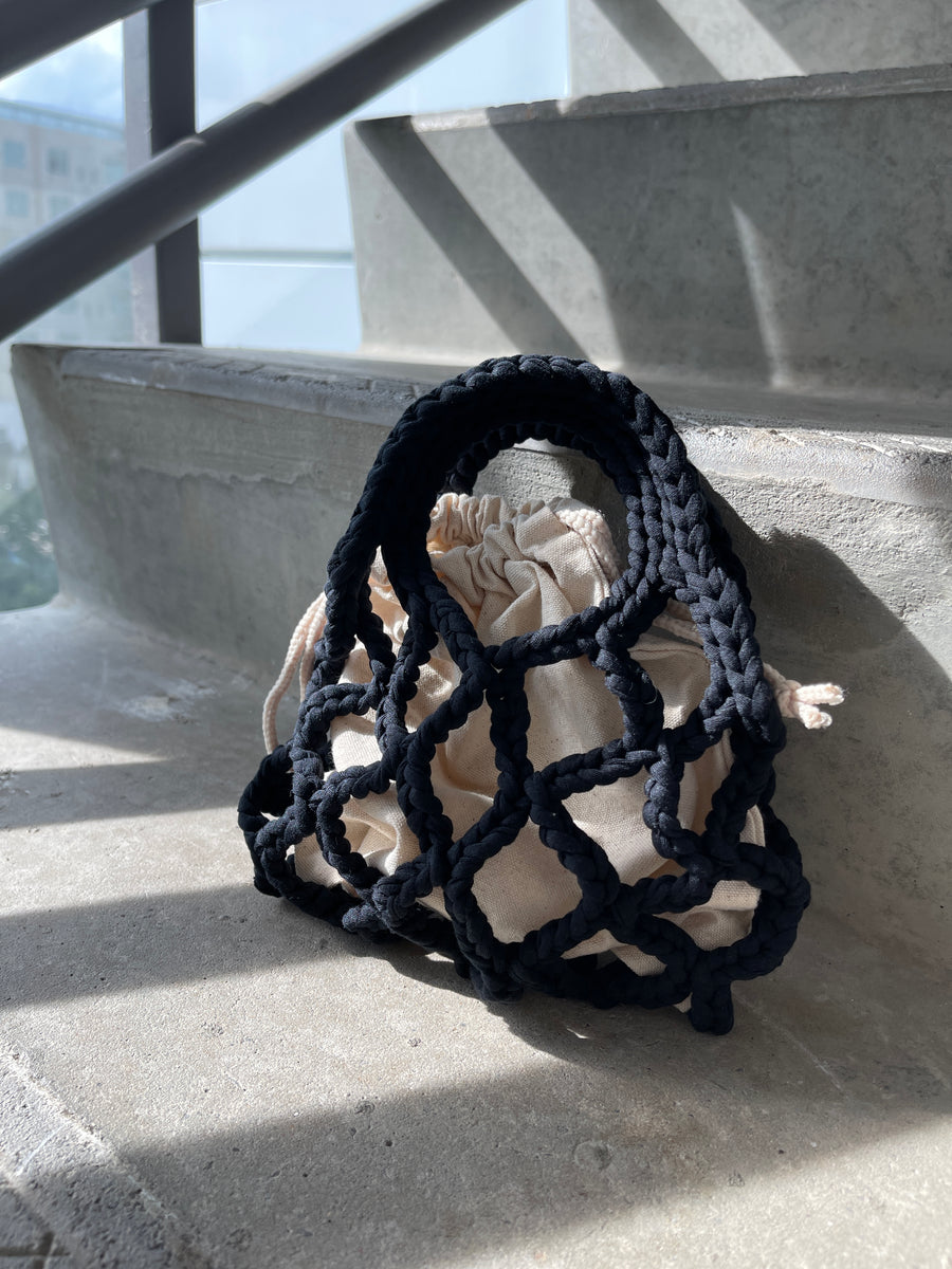 Crochet Micro Bag, Black