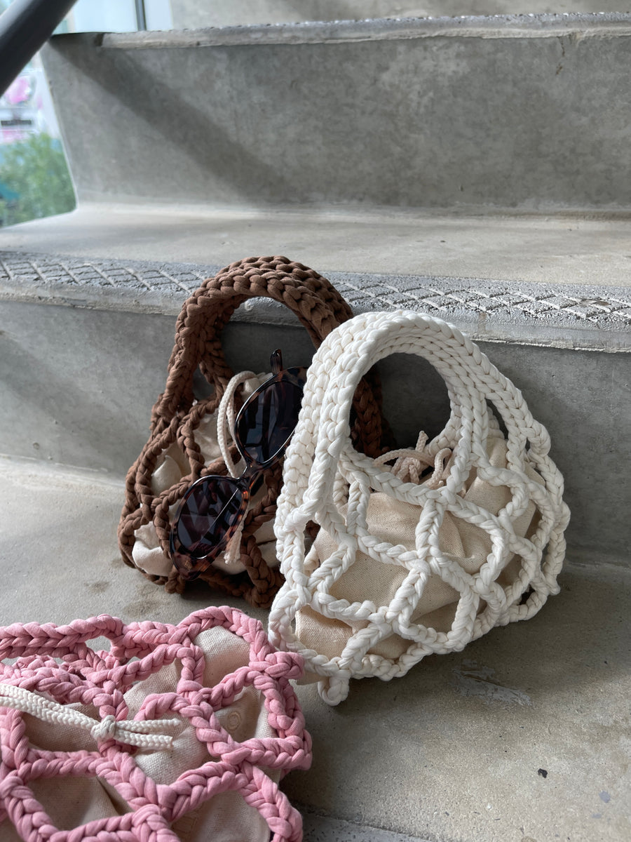 Crochet Micro Bag, White