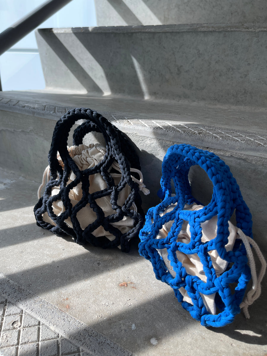 Crochet Micro Bag, Blue